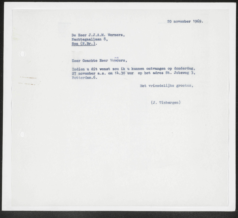 Letter to J.J.A.M. Werners