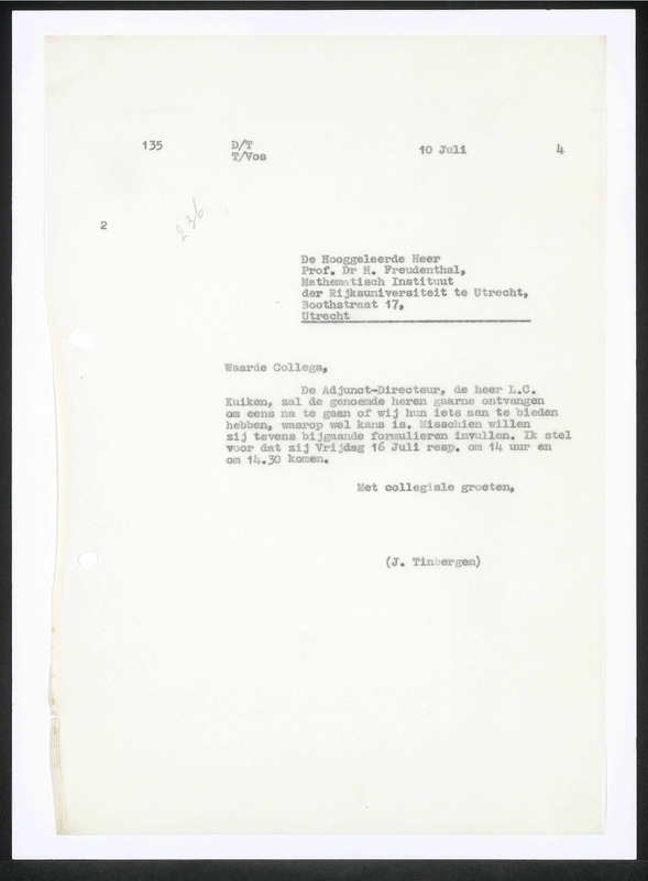Letter to H. Freudenthal