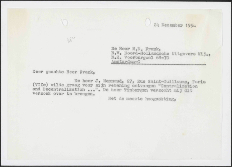Letter to M.D. Frank