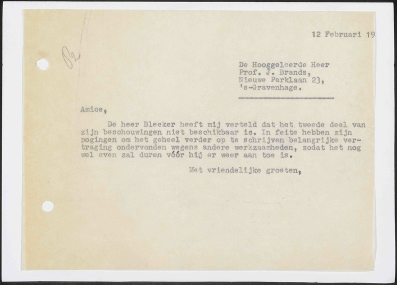 Letter to J. Brands