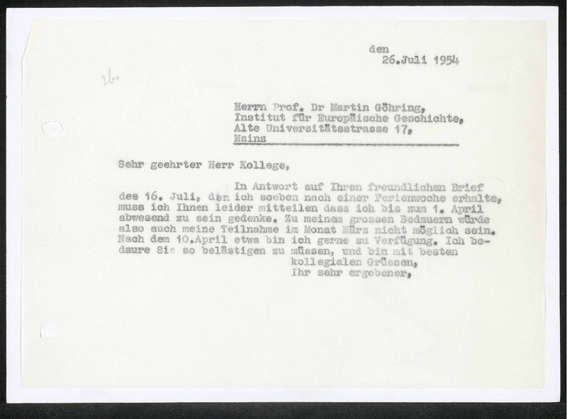 Letter to M. Göhring