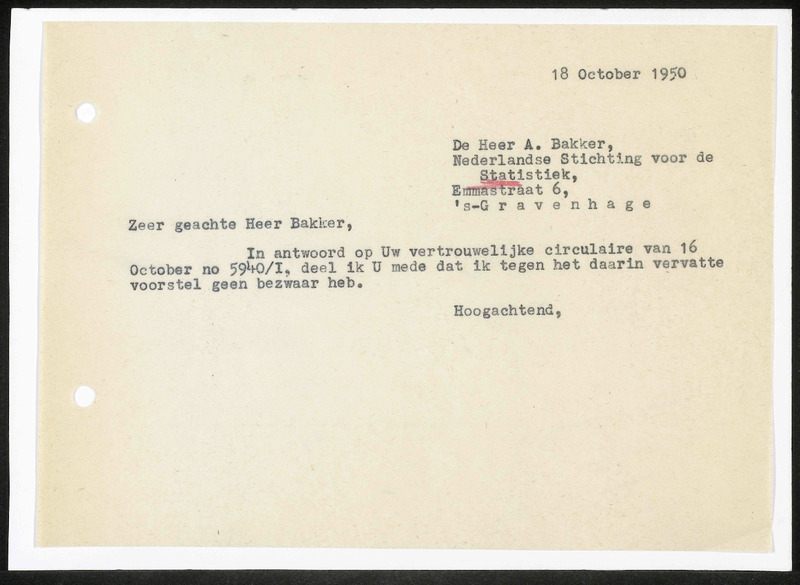Letter to A. Bakker