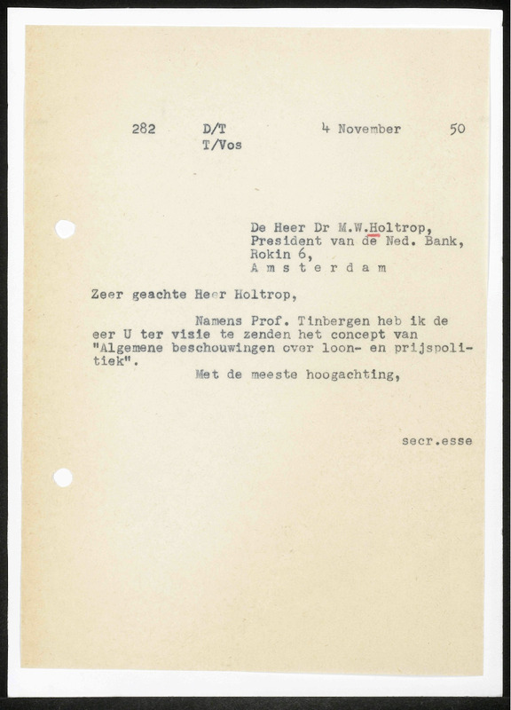 Letter to M.W. Holtrop