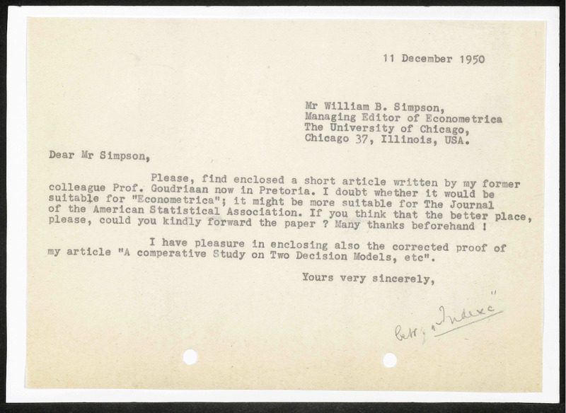 Letter to W.B. Simpson