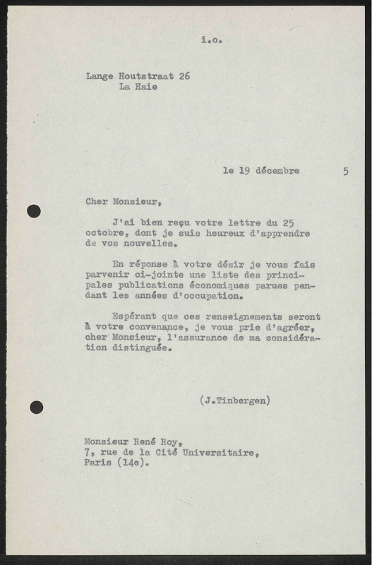 Letter to R. Roy