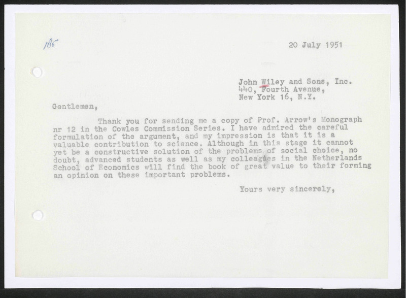 Letter to John Wiley and Sons Inc.