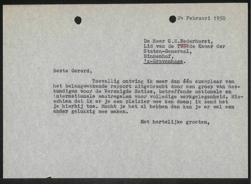 Letter to G.M. Nederhorst