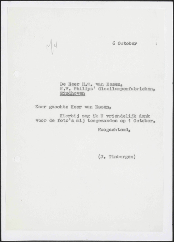 Letter to H.W. van Essen