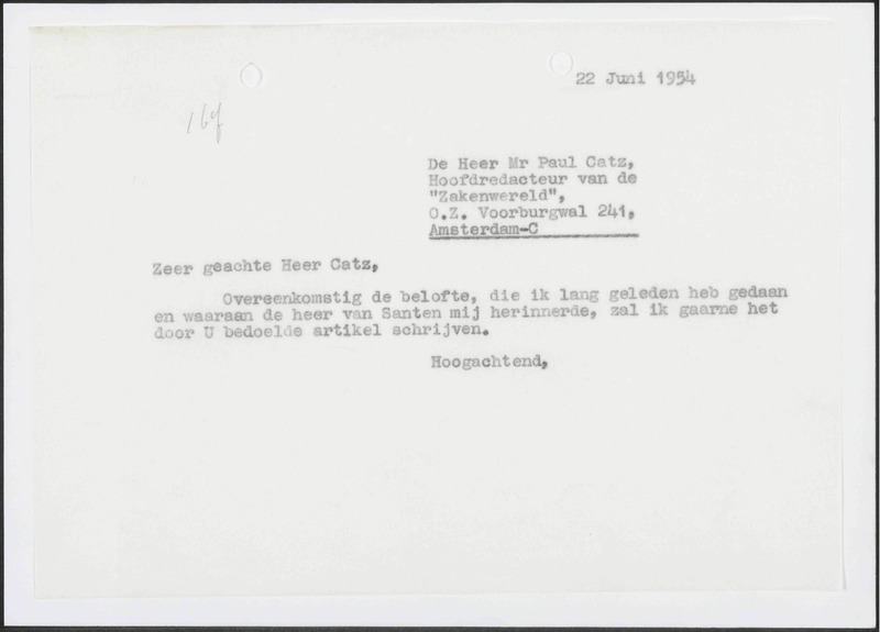 Letter to P. Catz