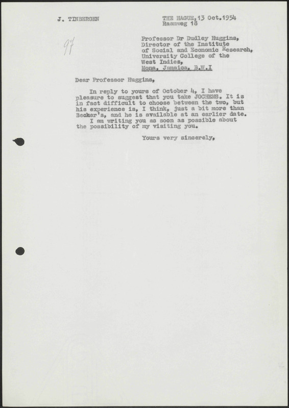 Letter to H. Huggins