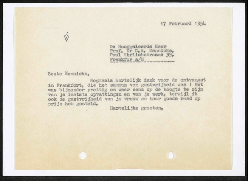Letter to C.A. Mennicke