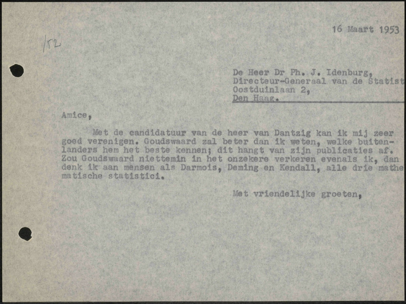 Letter to Ph.J. Idenburg