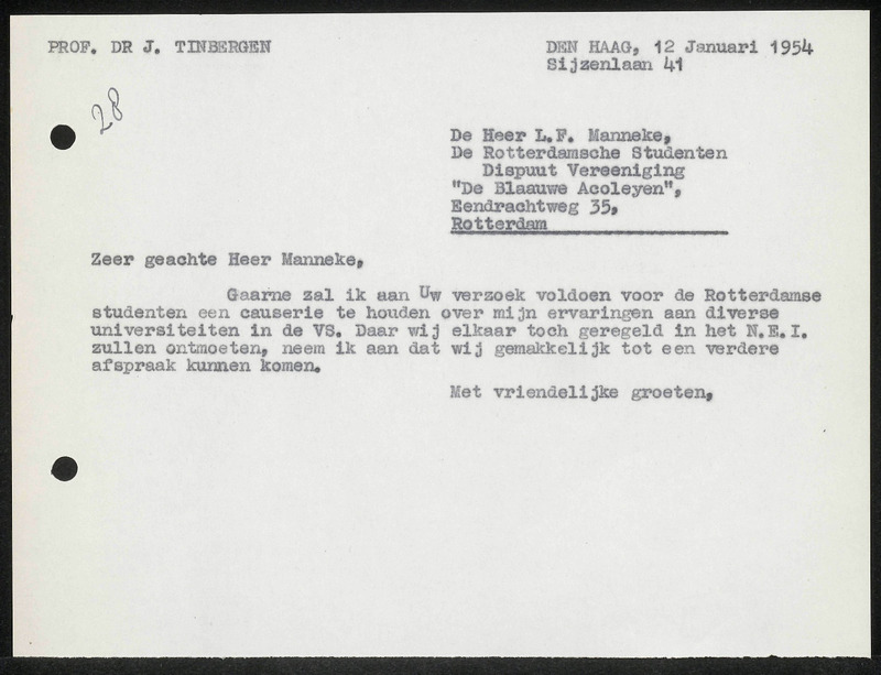 Letter to L.F. Manneke