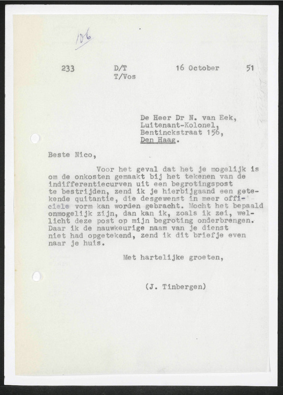 Letter to N. van Eek