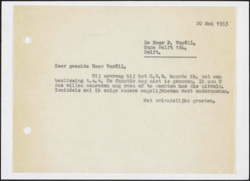 Letter to P. Verëll
