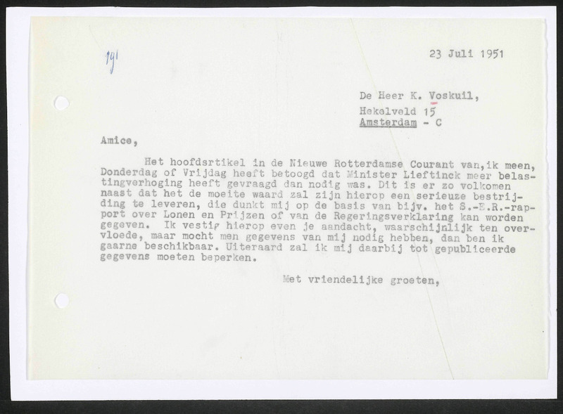 Letter to K. Voskuil