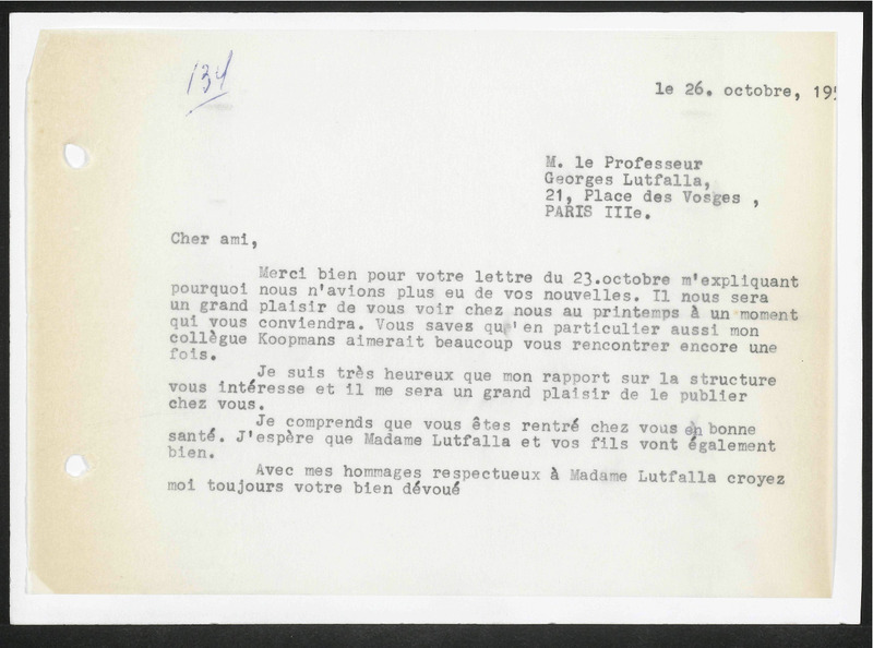 Letter to Georges Lutfalla