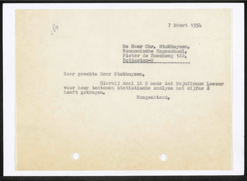 Letter to Chr. Stokhuizen