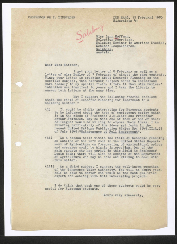 Letter to Lynn Hoffman