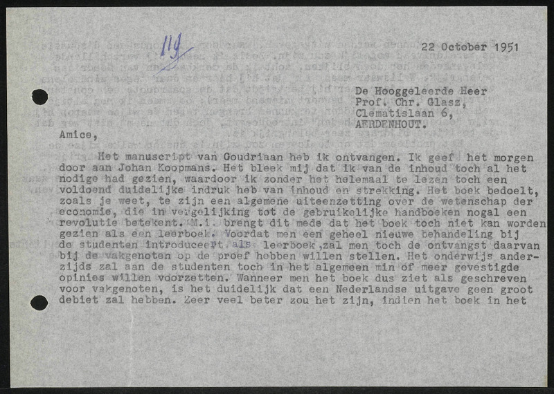 Letter to Ch. Glasz