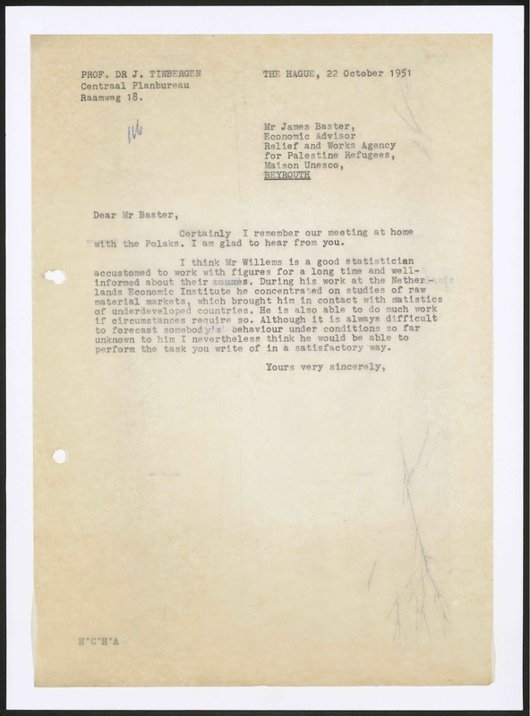 Letter to James Baster
