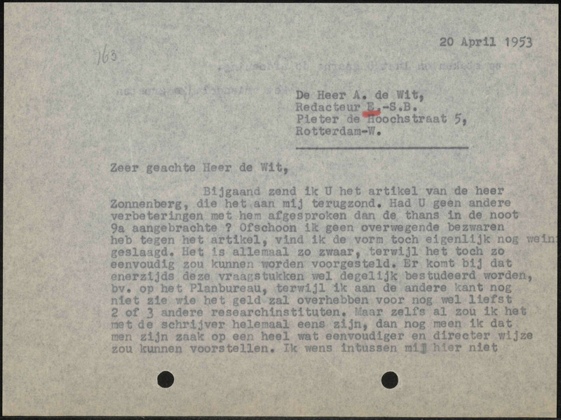 Letter to A. de Wit