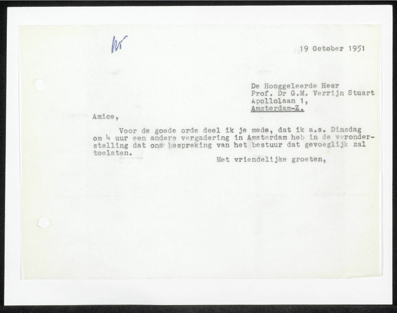 Letter to C.A. Verrijn Stuart