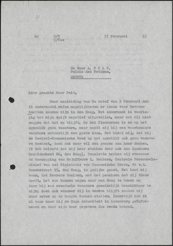 Letter to A. Pelt