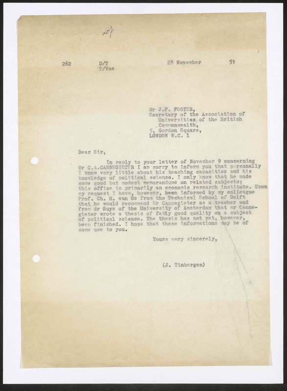 Letter to J.F. Foster
