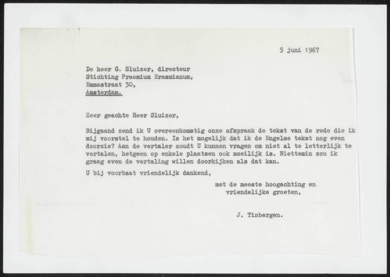 Letter to G. Sluizer
