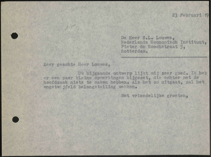 Letter to S.L. Louwes