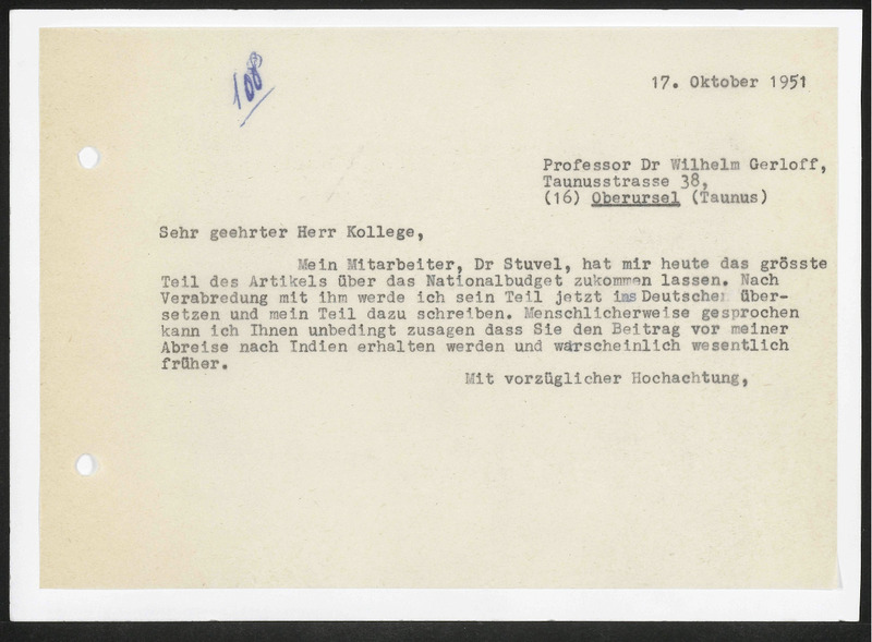 Letter to Wilhelm Gerloff