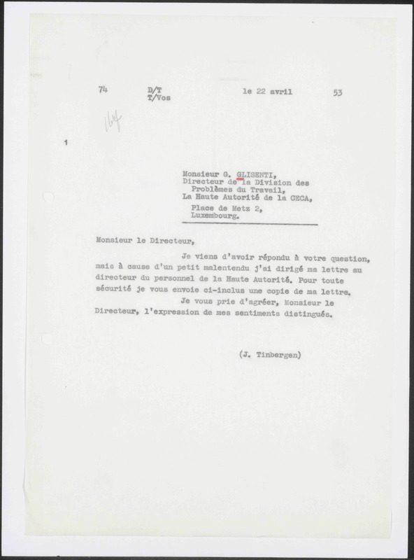 Letter to G. Glisenti