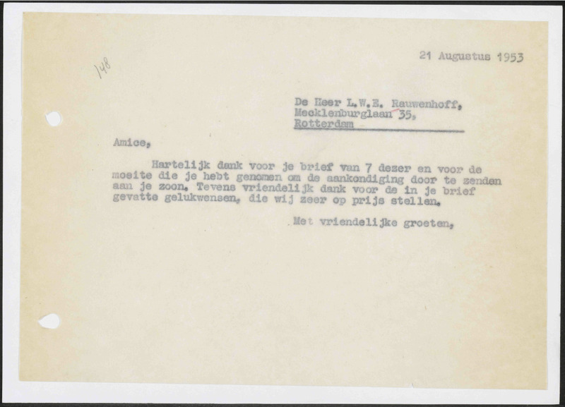Letter to L.W.E. Rauwenhoff