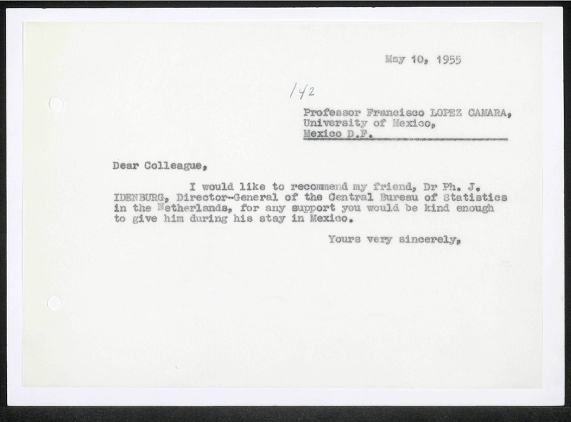 Letter to F. Lopez Camara