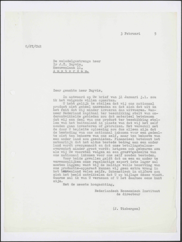 Letter to J.T. Duijvis