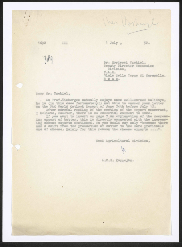 Letter to M. Ezekiel