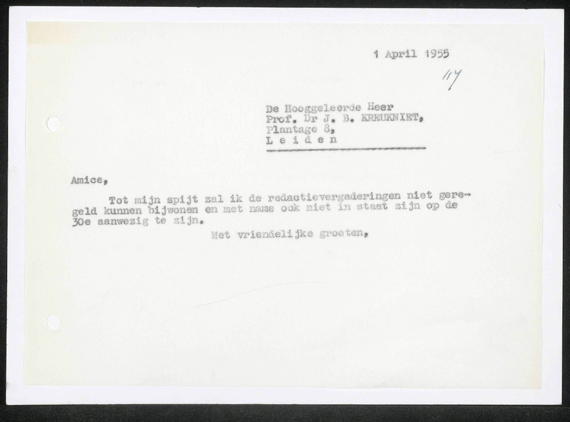 Letter to J.B. Kreukniet
