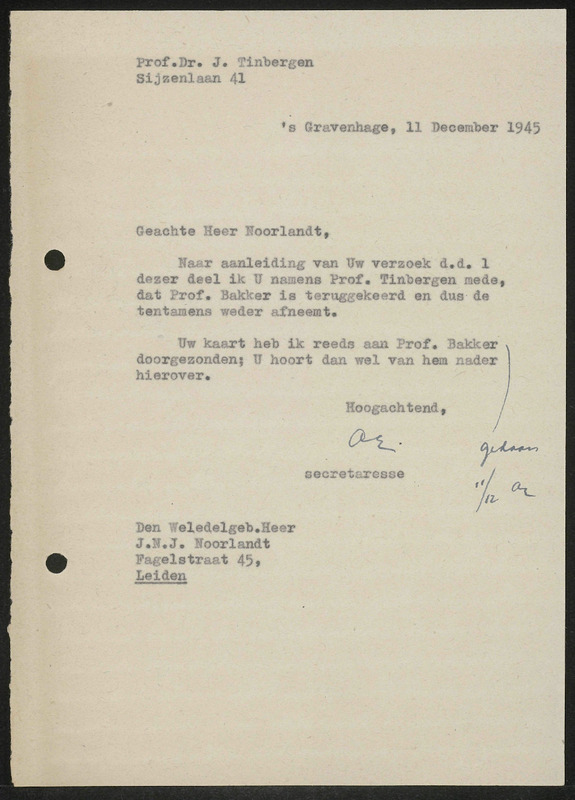 Letter to J.N.J. Noorlandt
