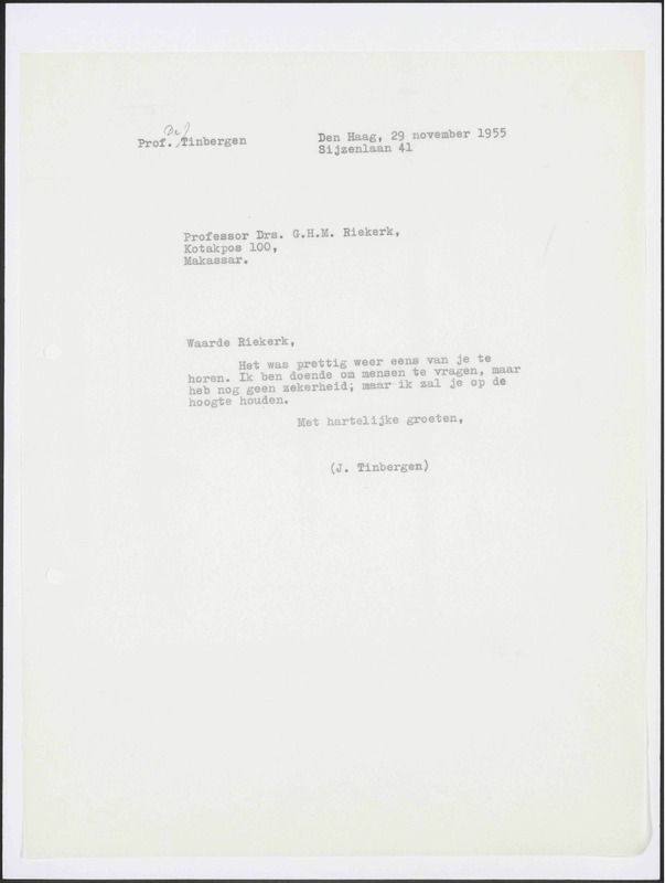 Letter to G.H.M. Riekerk