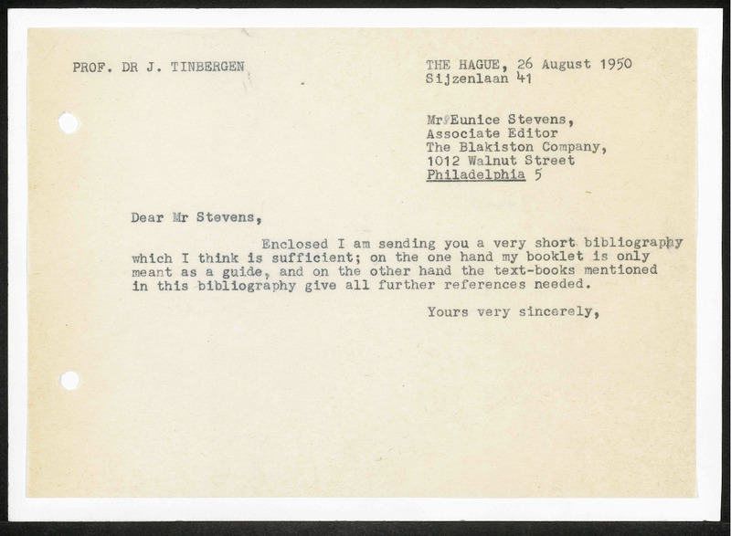 Letter to Eunice Stevens