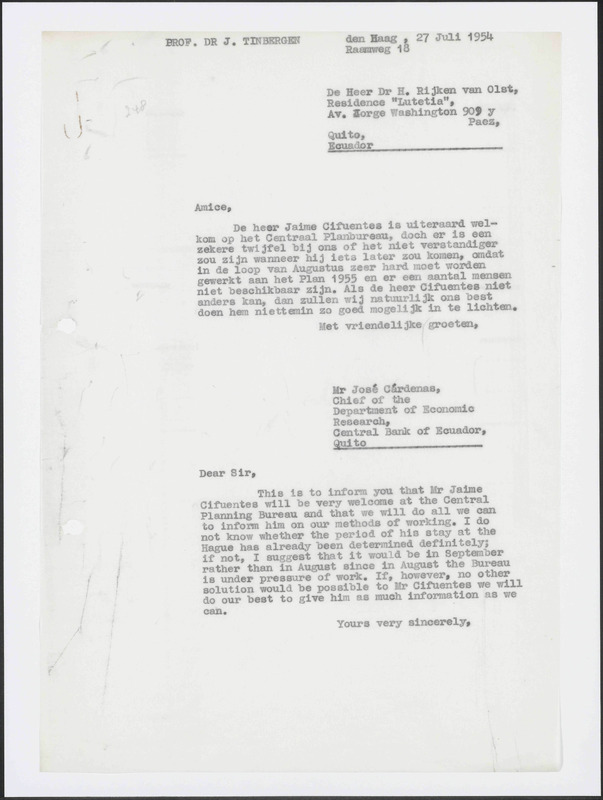 Letter to H. Rijken van Olst