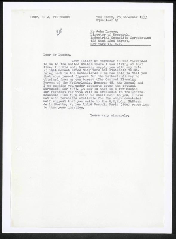 Letter to J. Dyason