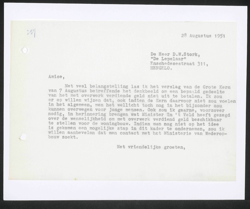 Letter to C.T. Stork
