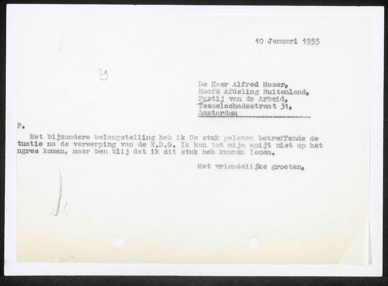 Letter to A. Moser