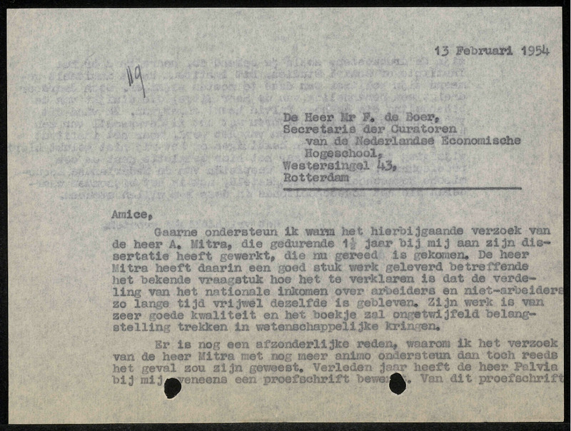 Letter to F. de Boer