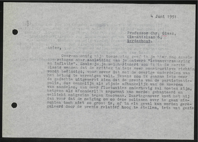 Letter to Ch. Glasz