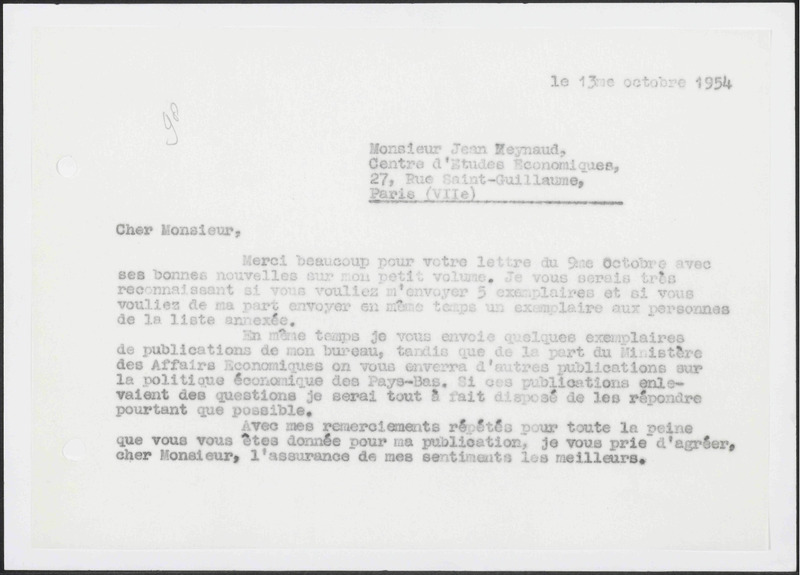 Letter to J. Meynaud