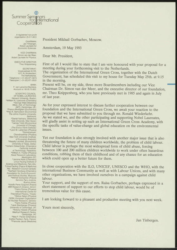 Letter to M. Gorbachev
