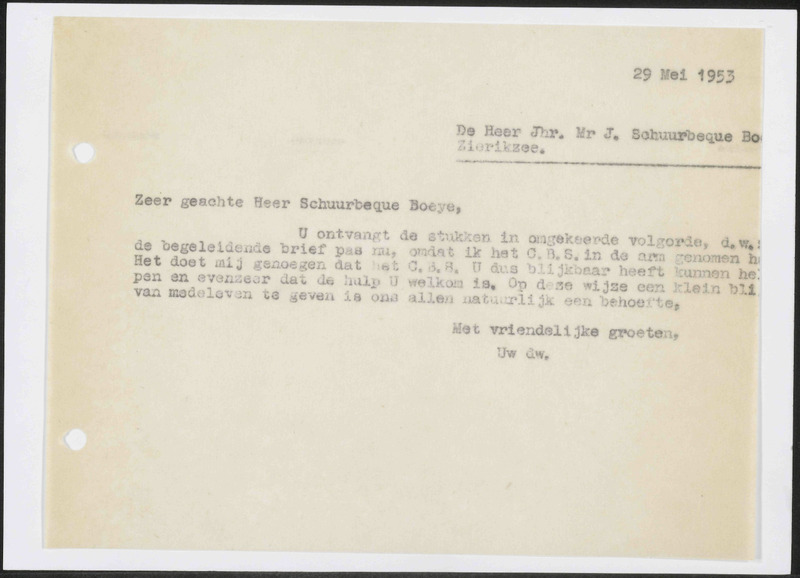 Letter to J. Schuurbeque Boeije
